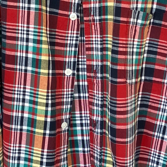 5X Cotton tartan plaid short sleeve button-down shirt - Picture 4 of 5